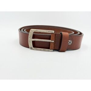 Camel Active Leather Belt Mens 3XL Brown Silver Buckle Casual 402090